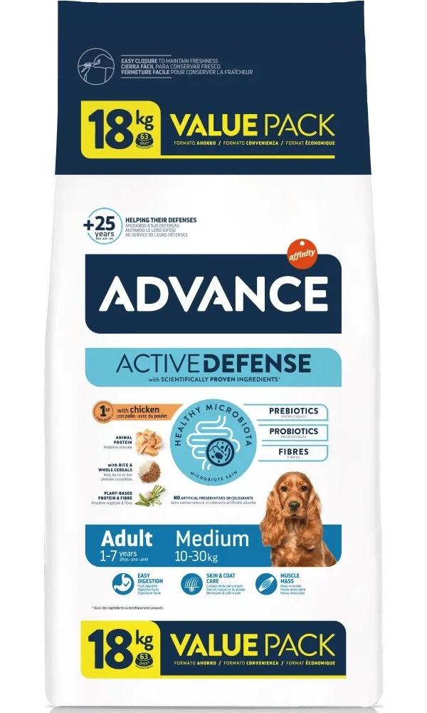 Advance Dog Adult Chicken and Rice КУРИЦА корм для собак средних пород 18 кг (922157)